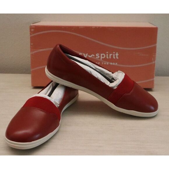 Easy Spirit 12941505 Women's Sz 5 Red SeBounce Suede Leather Flat Slip On Shoes - Picture 1 of 9